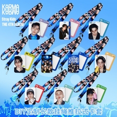 STRAYKIDS长款挂脖手机挂绳二合一钥匙绳可拆卸明星推拉滑盖卡套