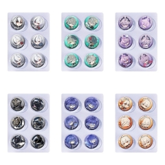 31 Styles 25MM 6PCS/SET Genshin Impact Cartoon Pin Anime Tinplate Brooch