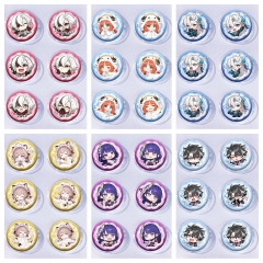 43 Styles 25MM 6PCS/SET Genshin Impact Cartoon Pin Anime Tinplate Brooch