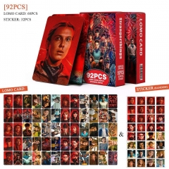 现货92张明星小卡怪奇物语周边三寸照片卡迷你贴纸双面LOMO卡贺卡
