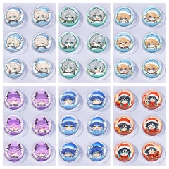 44 Styles 25MM 6PCS/SET Genshin Impact Cartoon Pin Anime Tinplate Brooch