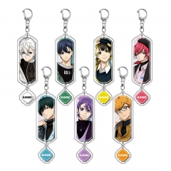 7 Styles Blue Lock Cartoon Pendant Anime Acrylic Keychain