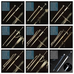 (Metal)  10 Styles The Witcher Cartoon Anime Metal Sword Katana