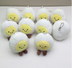 11CM/10个 创意荷包蛋毛绒玩具公仔包包挂件煎蛋玩偶钥匙扣挂饰