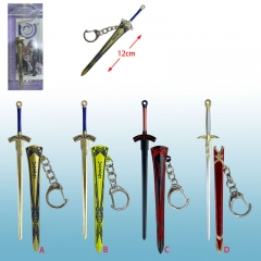 4 Styles 12cm Fate/Stay Night Cartoon Anime Weapon Keychain