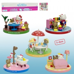 5PCS/SET 5-6cm Hello Kitty Cartoon Anime PVC Figures