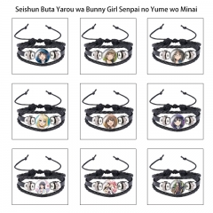 10 Styles Seishun Buta Yarou Series Cartoon Anime Bracelet Wristband