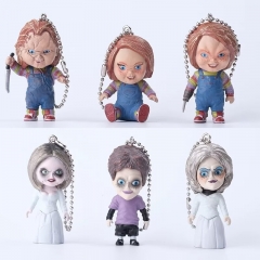 6PCS/SET Child's Play Cartoon Anime Figures Keychain