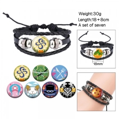 7PCS/SET One Piece Cartoon Anime Bracelet Wristband