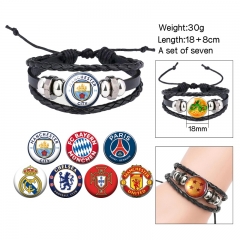 7PCS/SET Football Star Cartoon Anime Bracelet Wristband