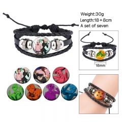 7PCS/SET DANDADAN Cartoon Anime Bracelet Wristband