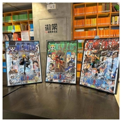 海贼王路飞萨博艾斯手办 手办立体画3D  30.5*40.5cm