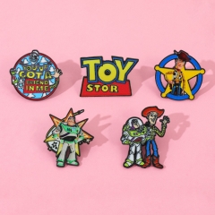 5 Styles Toy Story Cartoon Pin Anime Alloy Brooch