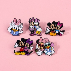5 Styles Mickey Mouse and Donald Duck Cartoon Pin Anime Alloy Brooch