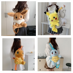 6 Styles Pokemon Pikachu Cartoon Anime Plush Backpack Bag