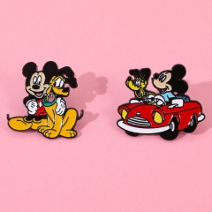 2 Styles Mickey Minnie Mouse Cartoon Pin Anime Alloy Brooch
