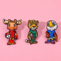 3 Styles FIFA World Cup Cartoon Pin Anime Alloy Brooch