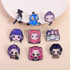 9 Styles K-Pop: Demon Hunters Cartoon Alloy Badge Pin Anime Brooch