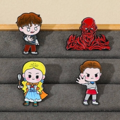 4 Styles Stranger Things Cartoon Pin Anime Alloy Brooch