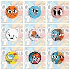 10 Styles The Amazing World of Gumball Cartoon Pin Anime Tinplate Brooch