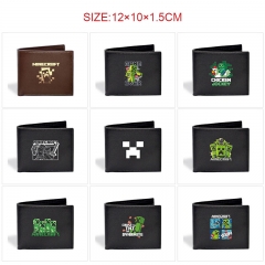 我的世界-10款  黑棕皮对折二折钱包