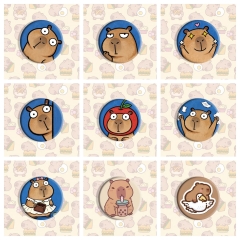 10 Styles Capybara Cartoon Pin Anime Tinplate Brooch