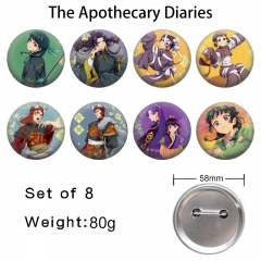药屋少女的呢喃-1  动漫马口铁徽章胸章(套）58mm(8个