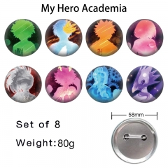 我的英雄学院-1 动漫马口铁徽章胸章(套）58mm(8个