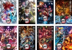 7 Styles 8PCS/SET Demon Slayer: Kimetsu no Yaiba Cartoon Cosplay Decoration Anime Poste