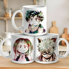 跨境My Hero Academia白马克杯陶瓷咖啡茶水早餐办公杯子动漫礼物