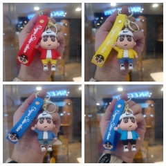 可爱蜡笔小新钥匙扣卡通书包公仔挂件汽车钥匙链情侣包包挂饰批发