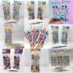 10套）跨境爆款新款卡通文具双头荧光笔六色6色手账笔学生文具礼物奖品