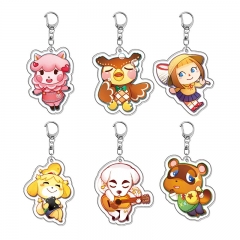 6 Styles Animal Crossing: New Horizons Cartoon Pendant Anime Acrylic Keychain