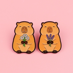 2 Styles Capybara Cartoon Anime Alloy Pin Brooch
