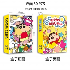 蜡笔小新 动漫周边新款30张双面小卡 盒装高清照片卡书签写真卡lomo卡