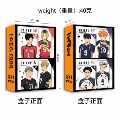 排球少年 动漫周边新款30张双面小卡 盒装高清照片卡书签写真卡lomo卡