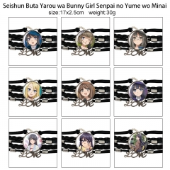 10 Styles Seishun Buta Yarou Series Cartoon Anime Bracelet Wristband