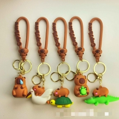 5 Styles Capybara Cartoon PVC Anime Keychain
