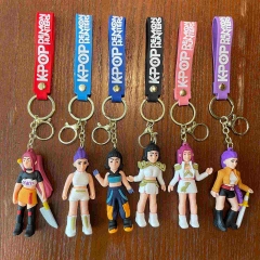 跨境热品KPOP猎魔女团钥匙扣动漫恶魔猎人书包挂件钥匙链小礼品