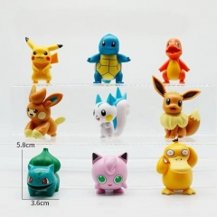 9PCS/SET 6CM Pokemon Cartoon Anime PVC Figures