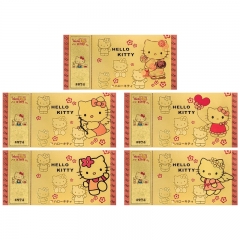 155*76mm 10 Styles Hello Kitty Cartoon Anime Paper Crafts Souvenir Coin Banknotes