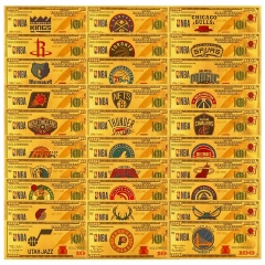 30 Styles NBA Star Cartoon Anime Paper Crafts Souvenir Coin Banknotes