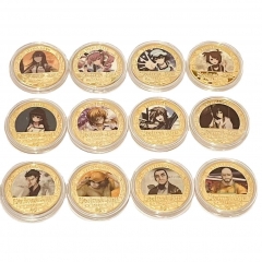 40mm 12 Styles Steins Gate Cartoon Anime Souvenir Coin Badge