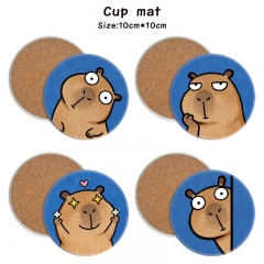 10 Styles Capybara Cartoon Ceramics Cup Mat Anime Coaster