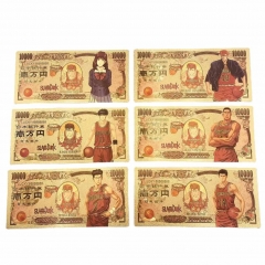 160*76mm 6 Styles Slam Dunk Cartoon Anime Paper Crafts Souvenir Coin Banknotes