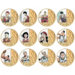 40mm 12 Styles Slam Dunk Cartoon Anime Souvenir Coin Badge