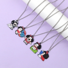 卡通玛法达项链 Mafalda合金滴油吊坠饰品学生闺蜜情侣锁骨链项饰