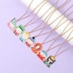 电影周边South Park南方公园项链合金卡通人物吊坠毛衣链女项饰