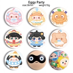 58mm 10 Styles Eggy Party Cartoon Pin Anime Tinplate Brooch