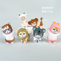 6PCS/SET 8CM Mofusand Cos Cat PVC Anime Figure